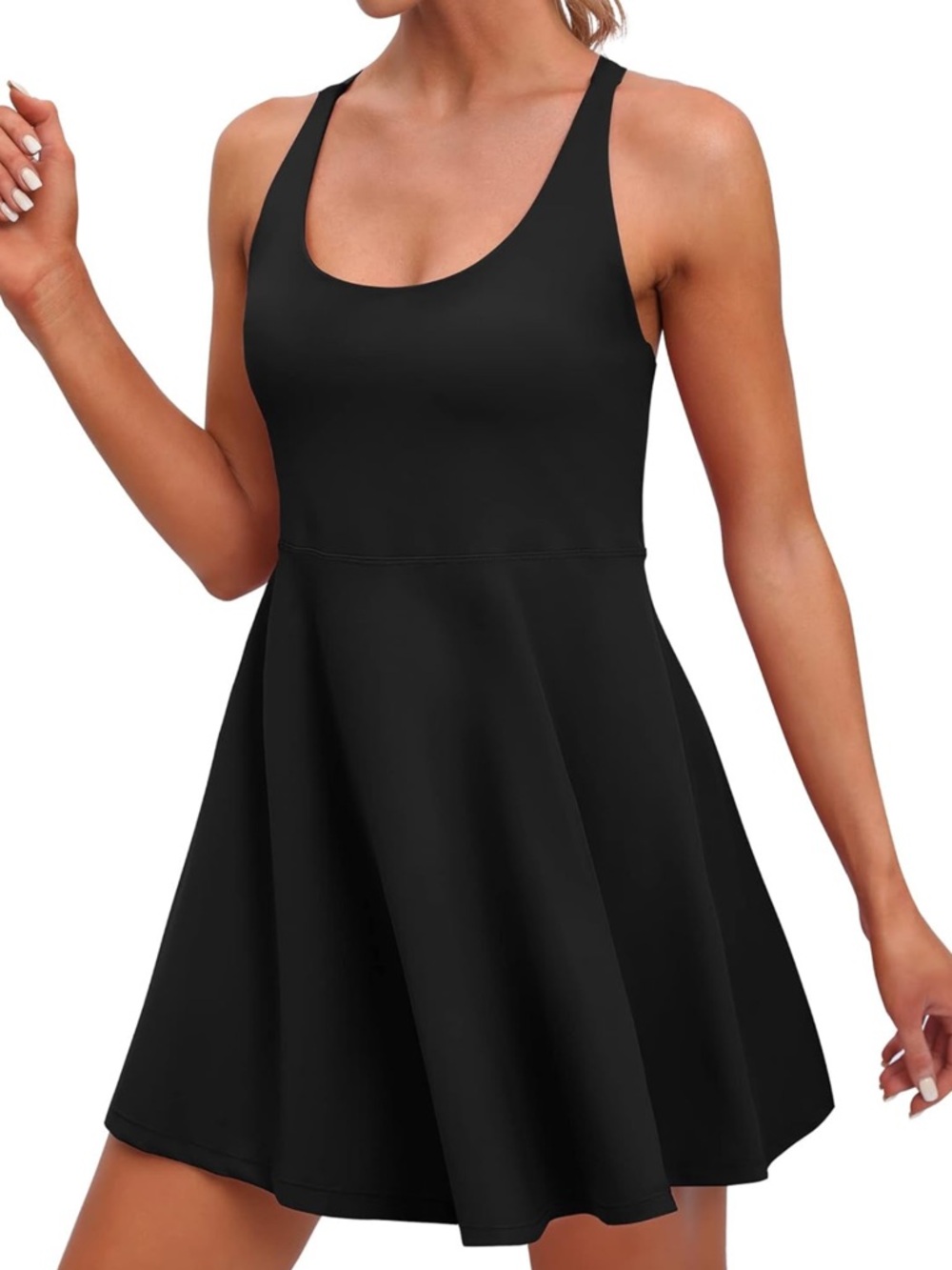 IUGA Womens Tennis Dress with Shorts Black XXL - Picture 2 of 14